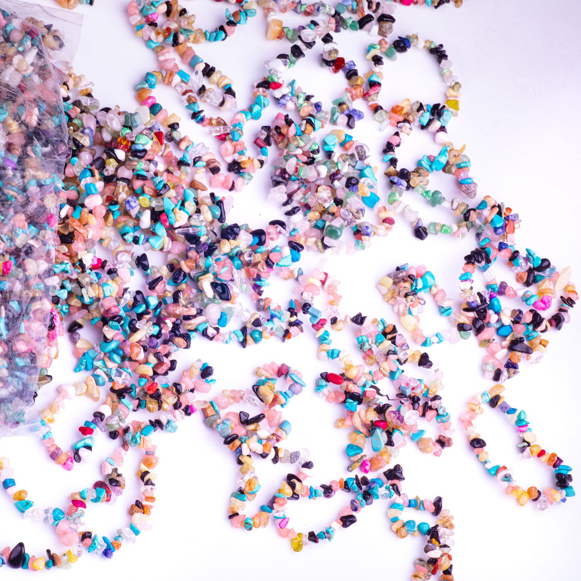 批发天然石水晶碎石女士链条手串不规则小碎石紫晶手串手饰品详情25