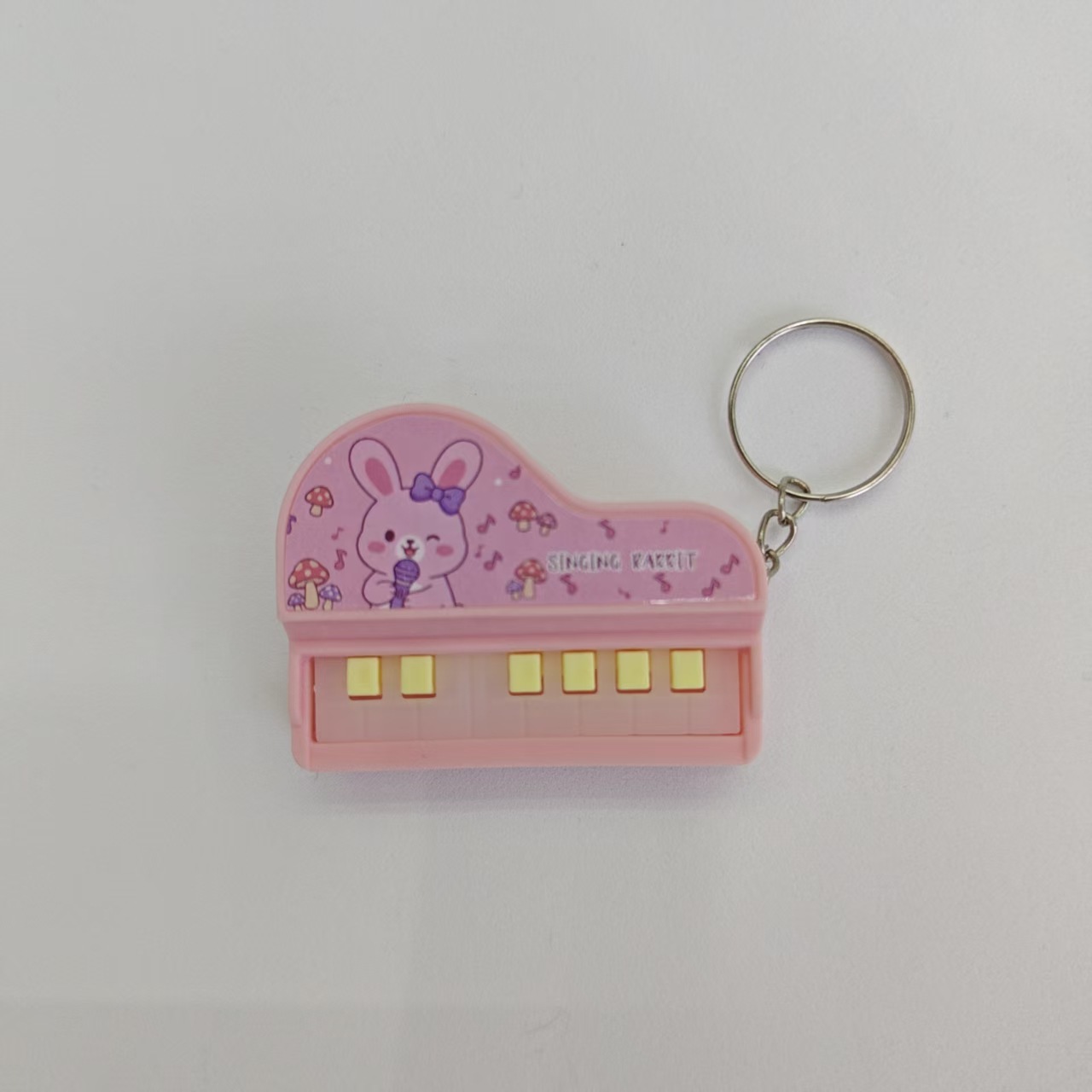 New light-emitting toy cross-border mini flashing piano keychain pendant, cute cartoon keychain gift wholesale pic 4