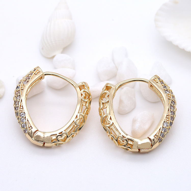 【铜微镶锆石】欧美镂空条纹耳圈气质轻奢小众设计感详情5