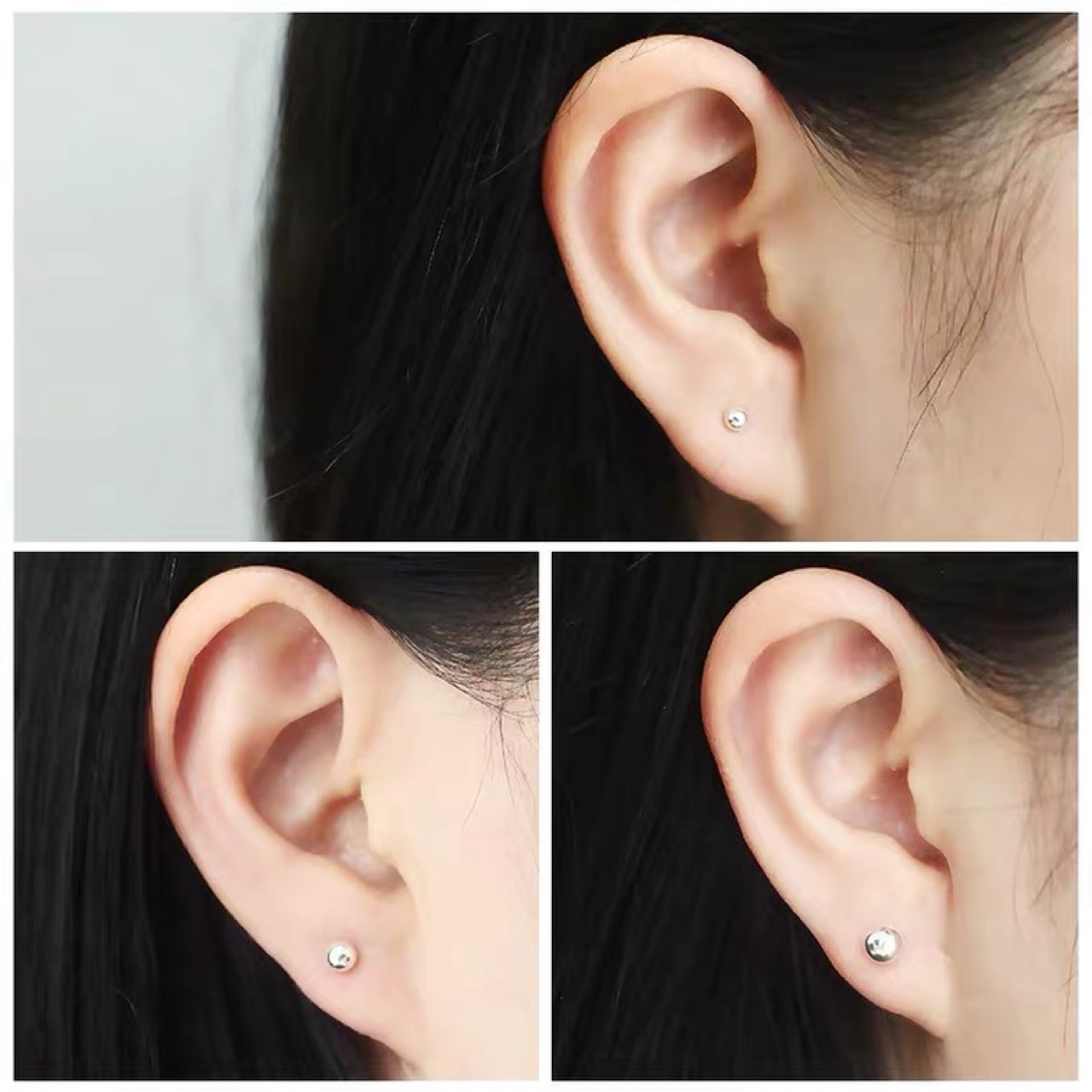 s999 all-body pure silver ear stud, simple and elegant for women, no need to remove for washing and sleeping, high-end ear hole care, foot silver ear bone stud wholesale pic 5