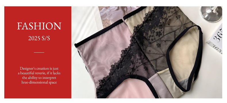 2026 New style solid color high-end sexy lace edge high-waisted seamless lace underpants for girls, alluring triangle pants for women pic 11