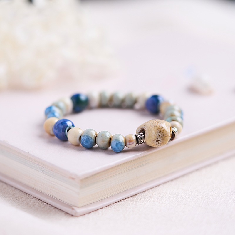 景德镇陶瓷手串礼物新中式百搭一缕瓷集小清新女生手工编织原创详情7