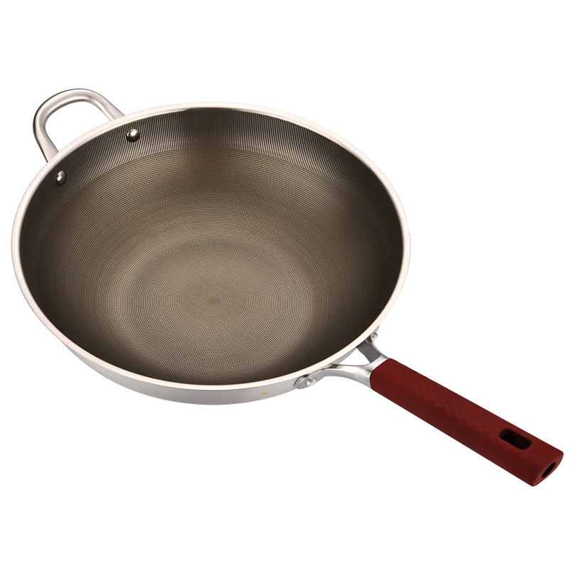 Good Partner Factory directly supplies the brand-new generation of full-screen stainless steel wok, titanium-containing non-stick wok and cooking wok, one-piece consignment pic 10