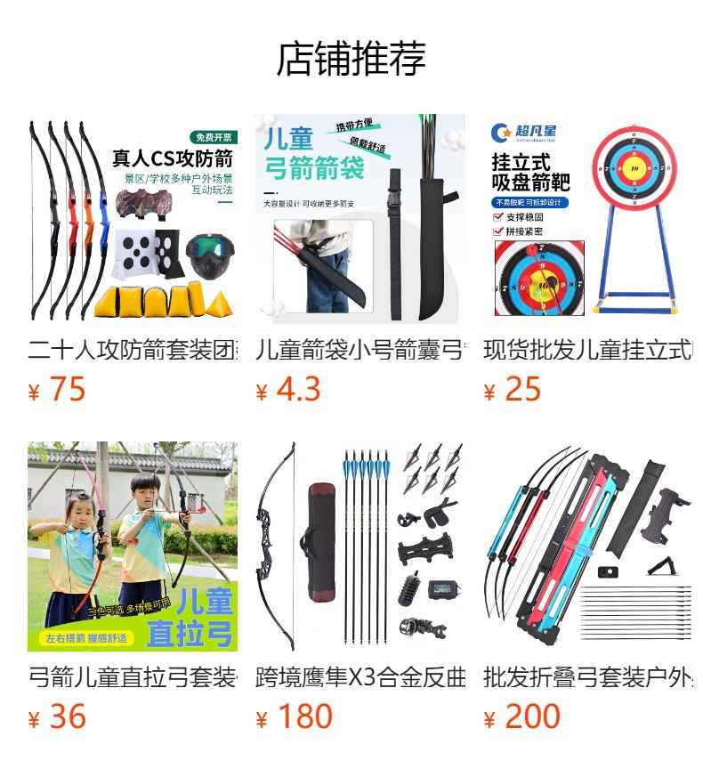 儿童弓箭专业射击反曲弓吸盘箭套装男孩射箭比赛竞技运动户外弓箭详情1