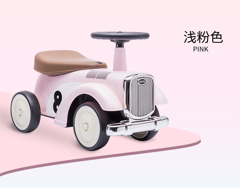 星潮复古风儿童学步滑滑车户外方向盘限位转弯防侧翻溜溜滑行车详情13