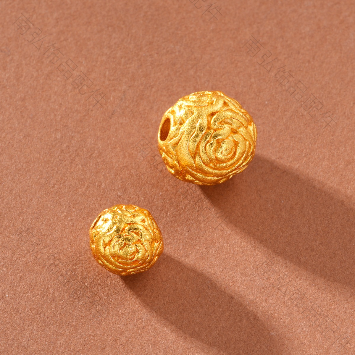 Ancient-style Vietnamese sand gold color-preserving rose large spacer beads high-end DIY bracelet necklace jewelry accessories pic 17