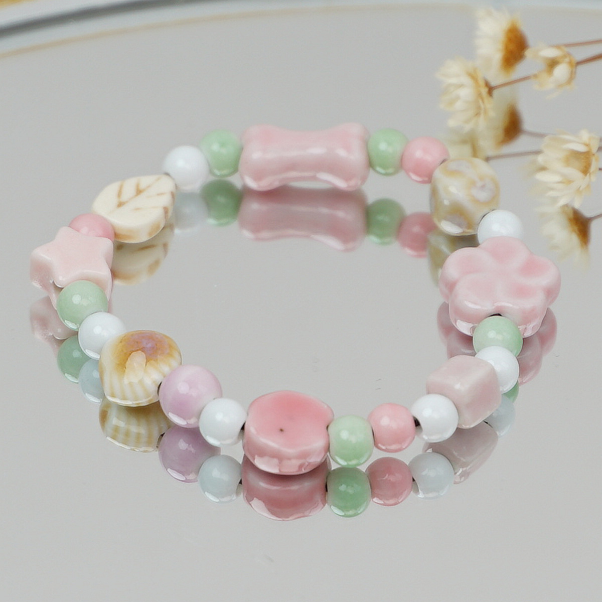 Swallotail butterfly bracelet, ethnic style ceramic double butterfly wholesale manufacturer, live-streaming direct supply, street stall butterfly bracelet accessories pic 2