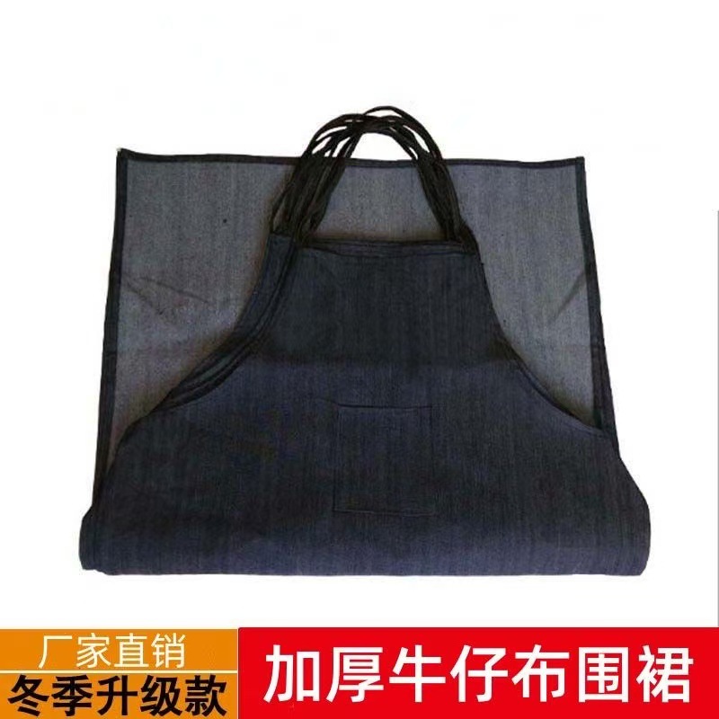 Adult denim aprons, labor protection work aprons, wear-resistant thickened electric welding industrial canvas aprons, work clothes, protective clothing pic 6