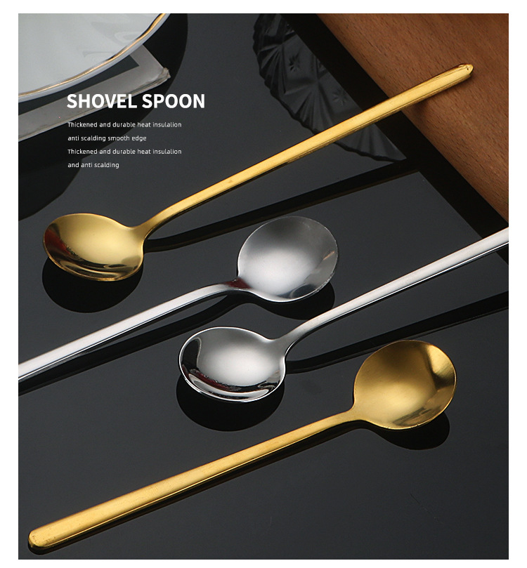 Stainless steel spoons with creative high appearance level, coffee spoons as souvenirs, golden small round spoons, gift spoons, dessert spoons, small round spoons pic 9