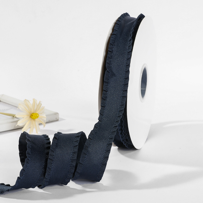 韩版定制款涤纶荷叶边缎面丝带皱边DIY裙边褶皱织带详情12