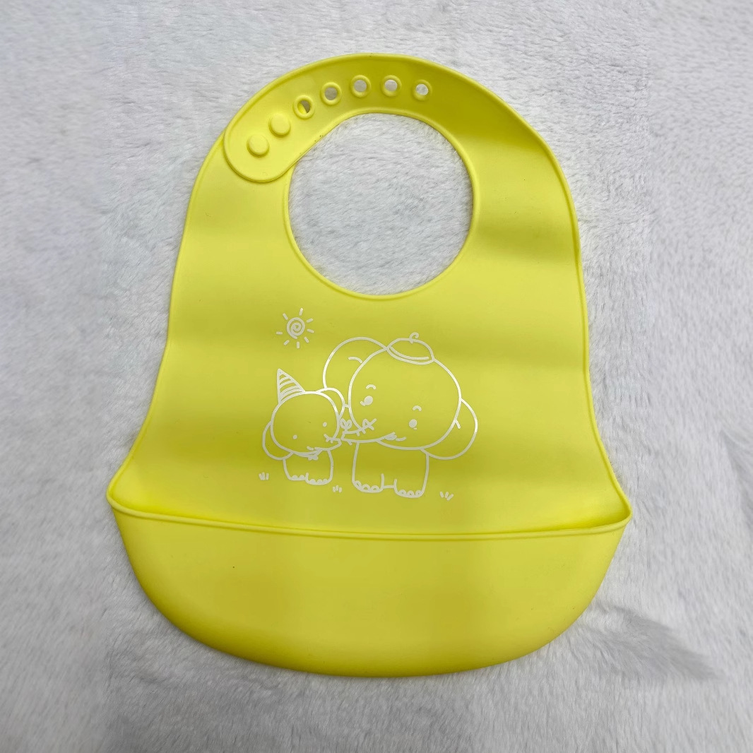 婴童 新款婴儿硅胶围兜 卡通口水兜 宝宝饭兜防水围兜免洗批发详情22