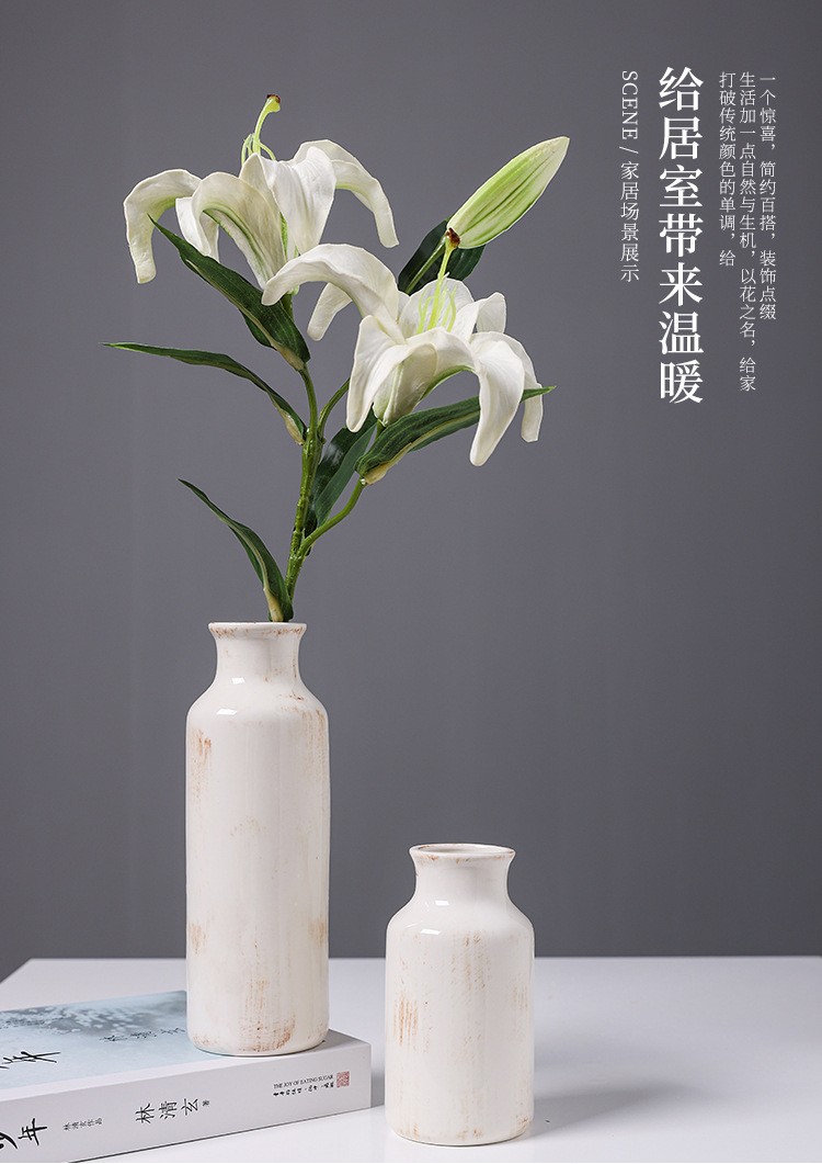 2025北欧创意陶瓷花瓶摆件套装高级感酒店家居客厅玄关桌面餐桌插花干花装饰品详情8