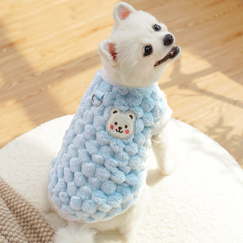 New autumn and winter collection of dog towing clothes, Bichon Frise pet, Teddy, Schnauzer cat supplies with fleece for wholesale pic 15
