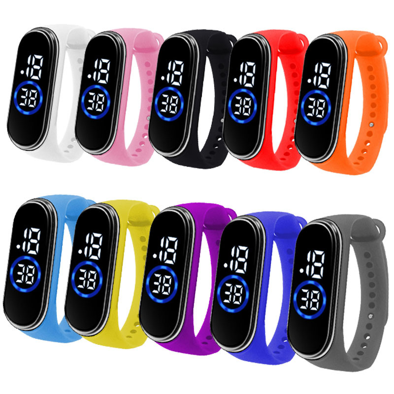New fashionable and trendy couple LED electronic watch, with a unique and cool dual-color bezel ocean band student sports electronic pic 9