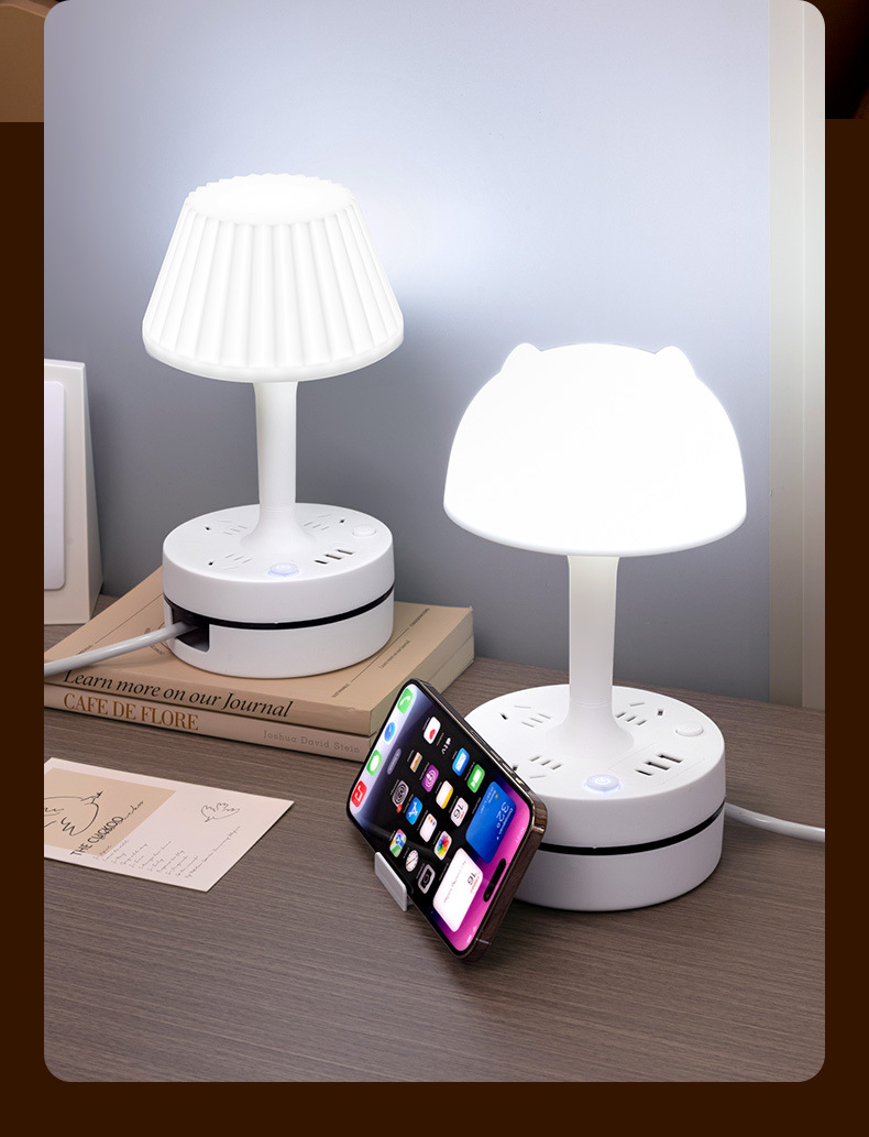 Creative desk lamp socket, home bedroom bedside lamp, light luxury and high-end night light, soft light dimming, eye-protecting sleep lamp pic 23