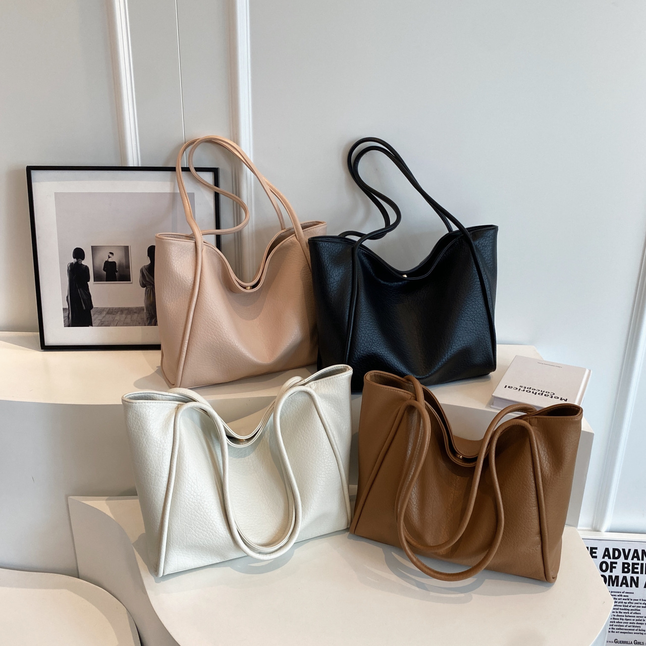 大容量女包包2025软皮质感单肩包休闲百搭上班通勤手提托特包热卖详情11