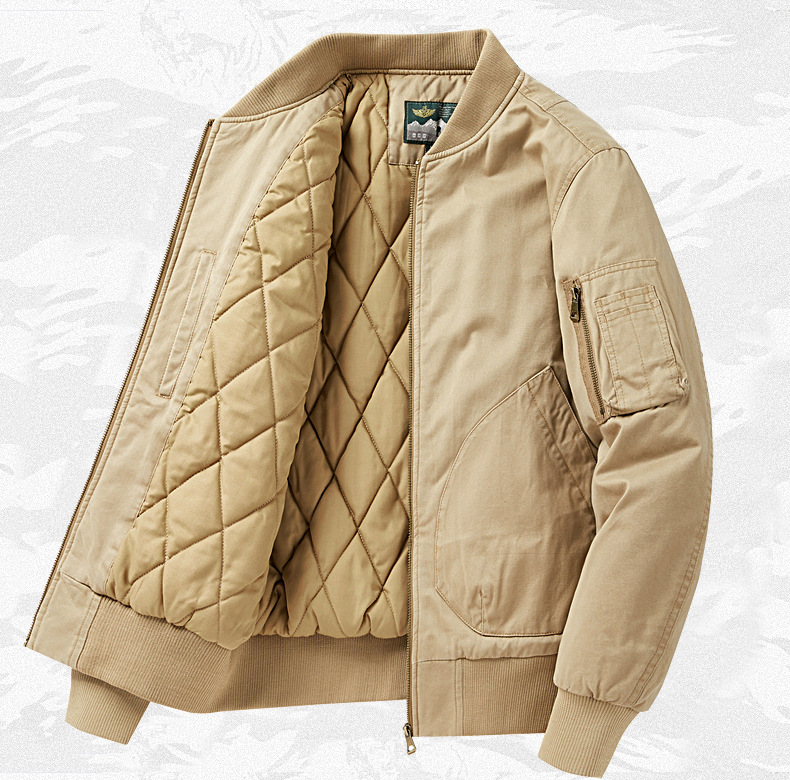 2024春秋新款飞行夹克棉衣男款V领青年上衣工装外套男春秋款棉服详情7