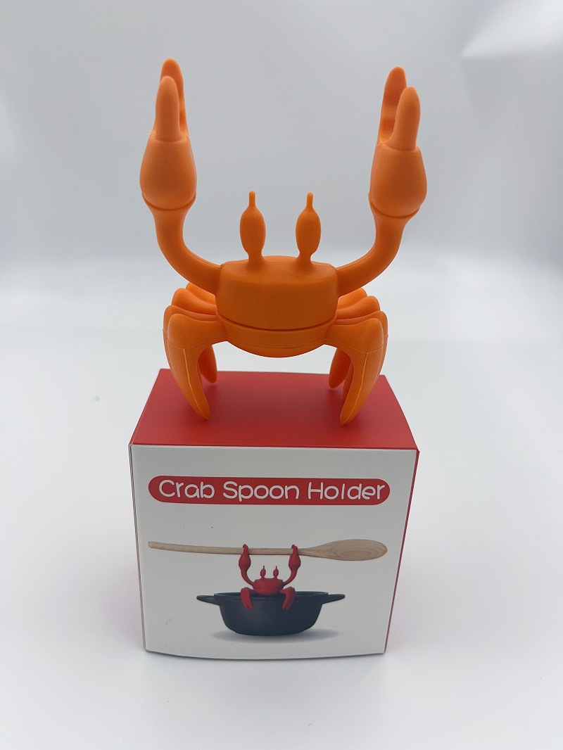 红色螃蟹餐具跨境热卖硅胶勺托耐热支架防滑勺架炉灶蒸汽释放器详情2