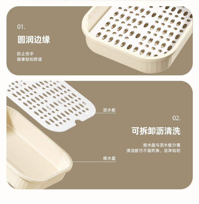 沥水盘沥水家用托盘茶水盘长方形塑料双层加高茶杯水杯置物架批发详情7