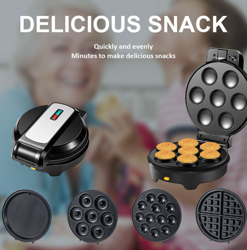 5-in-1 interchangeable plate sandwich machine, meatball machine, pizza machine, doughnut machine, waffle machine, multi-functional breakfast pic 8