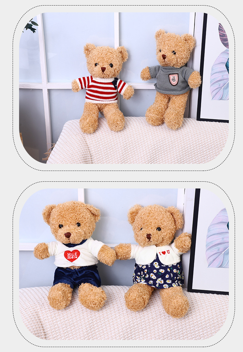 Factory direct supply of sweaters, toy bears, cute cartoon teddy bear figurines, logo event gifts, wholesale of dressing bears pic 14