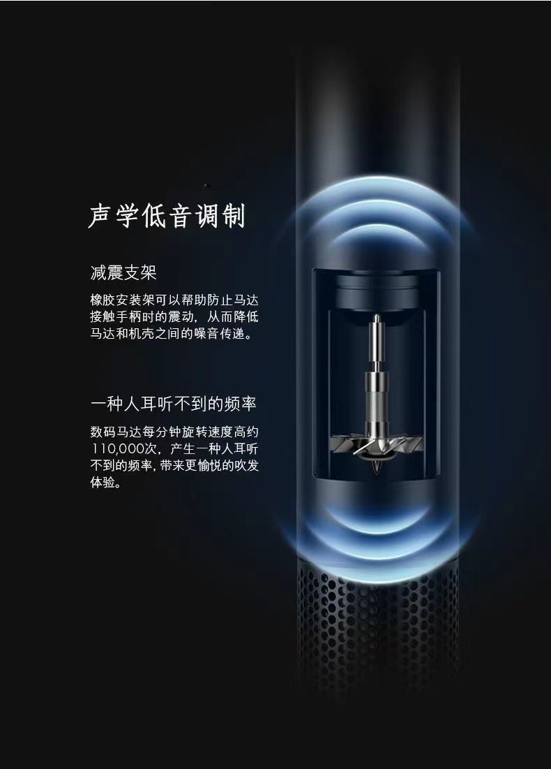 双磁吸华强北电吹风机无叶负离子护发家用理发专用风筒静音大功率详情19