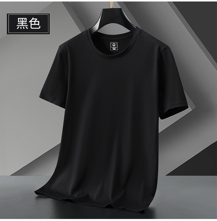 冰丝莫代尔男士短袖t恤男夏季圆领半袖男t潮牌大码男装体恤打底衫详情11