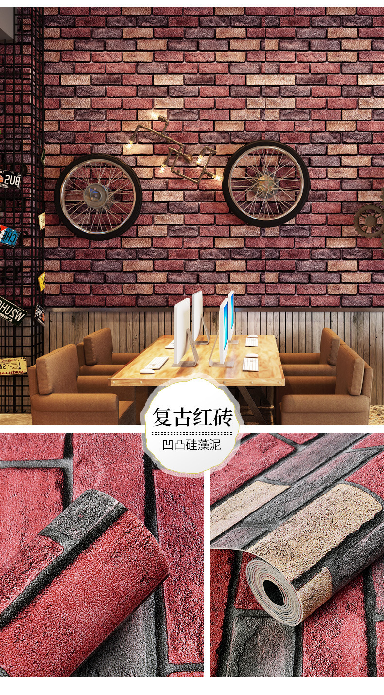 掉灰墙专用墙纸自粘防水防潮墙贴卧室出租房墙面遮丑壁纸家用自贴详情32