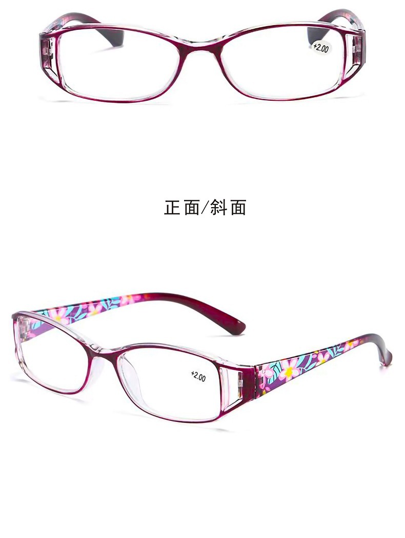 2021 nuevo cross-border fashion hd anti-blu-ray gafas de lectura para mujeres gafas de lectura impresas de mediana edad y edad gafas de hipermetropía pic 12
