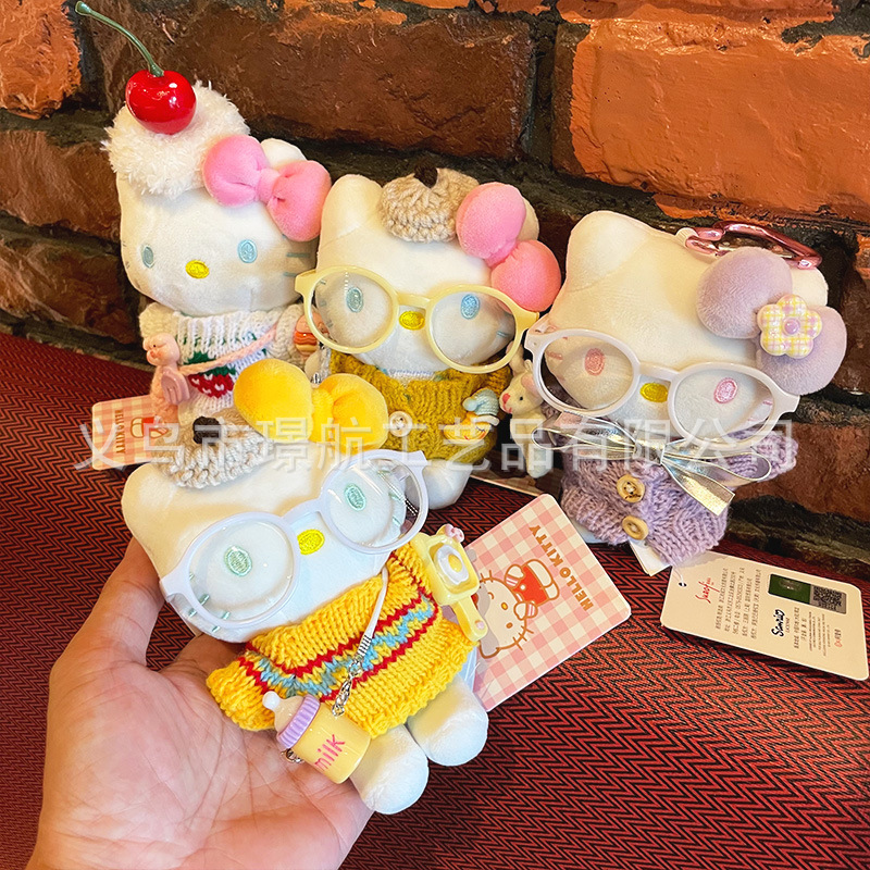 Genuine kt pendant, HelloKitty Sanrio plush toy, keychain, cute bag pendant gift pic 2