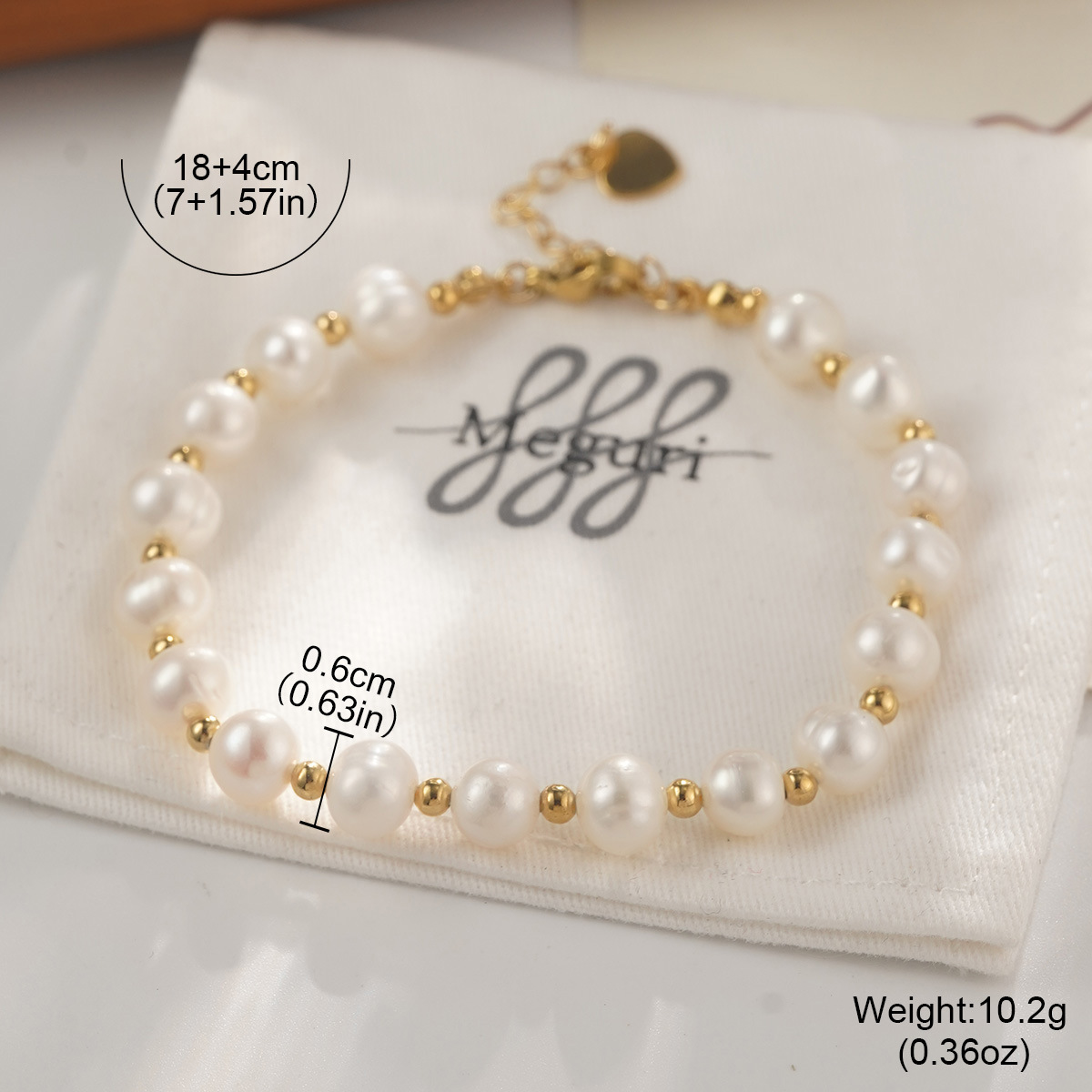 复古时尚天然珍珠手链 ins闺蜜同款串珠简约轻奢小众爱心吊坠手串详情33