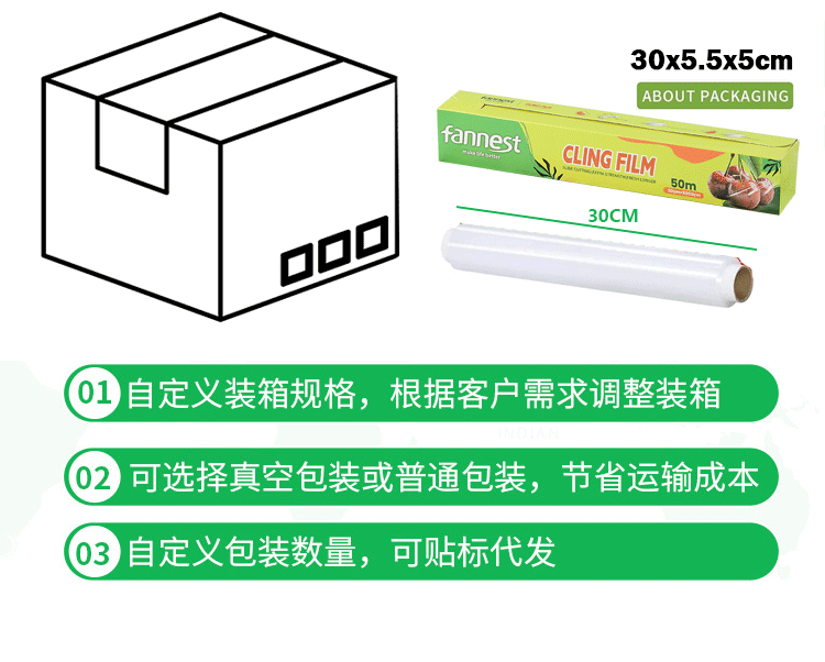 跨境食品级PE保鲜膜切割盒器家用冰箱蔬菜生鲜防尘锯齿款保鲜套罩详情6