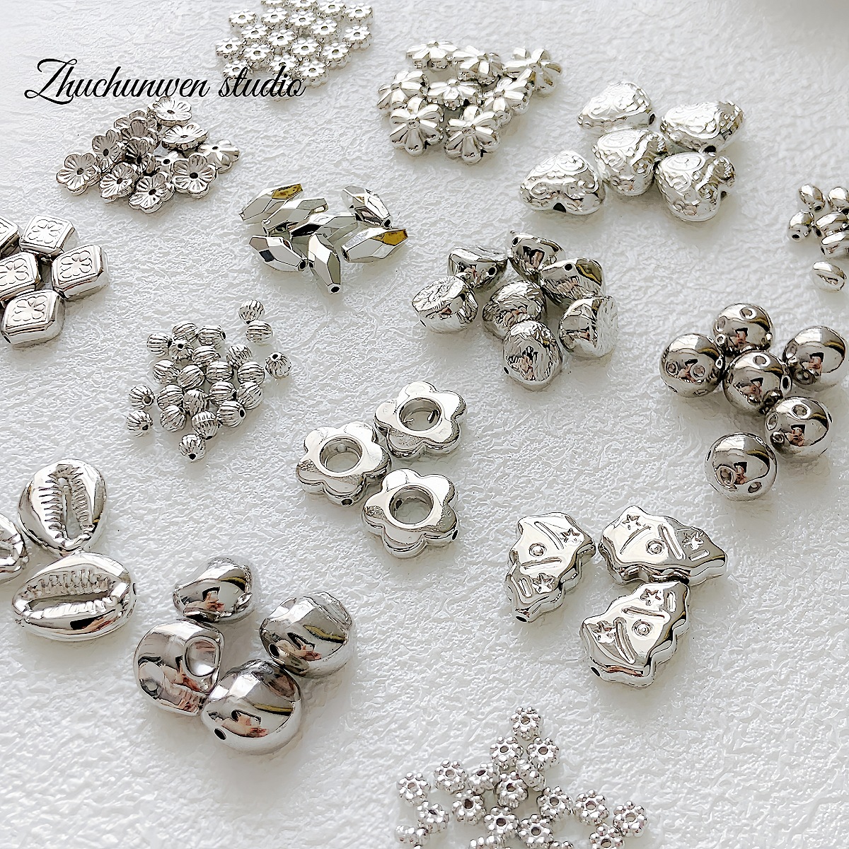【 Silver ccb Series 】 Versatile and affordable basic beaded beads, flower heart scattered beads, diy handcrafted beading material pic 4