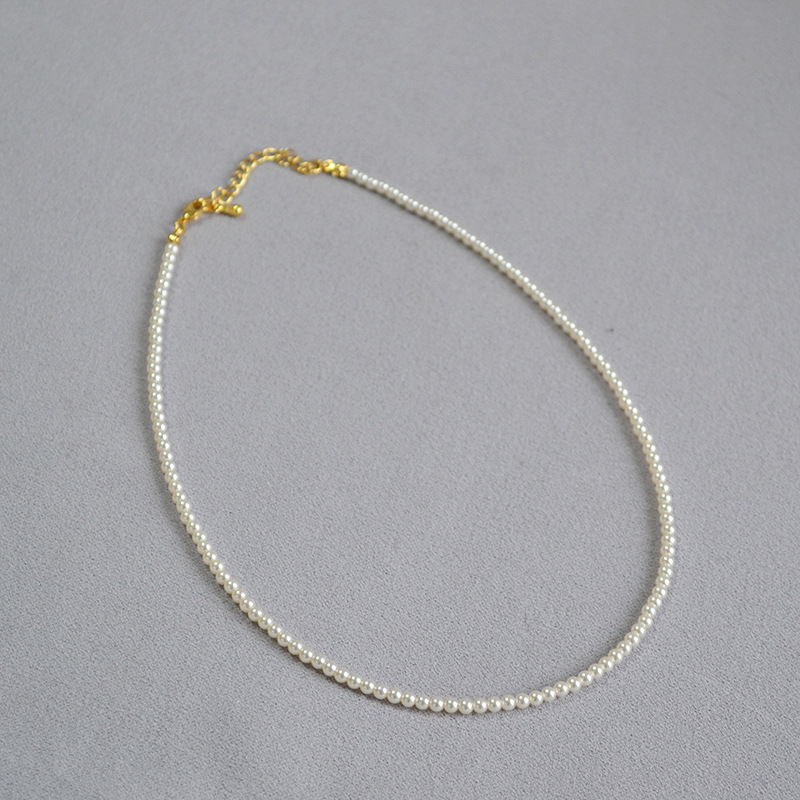 法式优雅高亮水晶人造仿珍珠650色号精致柔美简约叠带项链锁骨链详情11