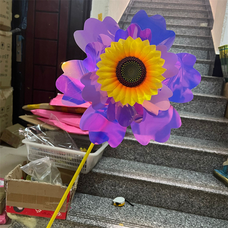 双层彩膜变色向日葵风车户外插地节庆布置道具广告楼盘装饰品批发详情37