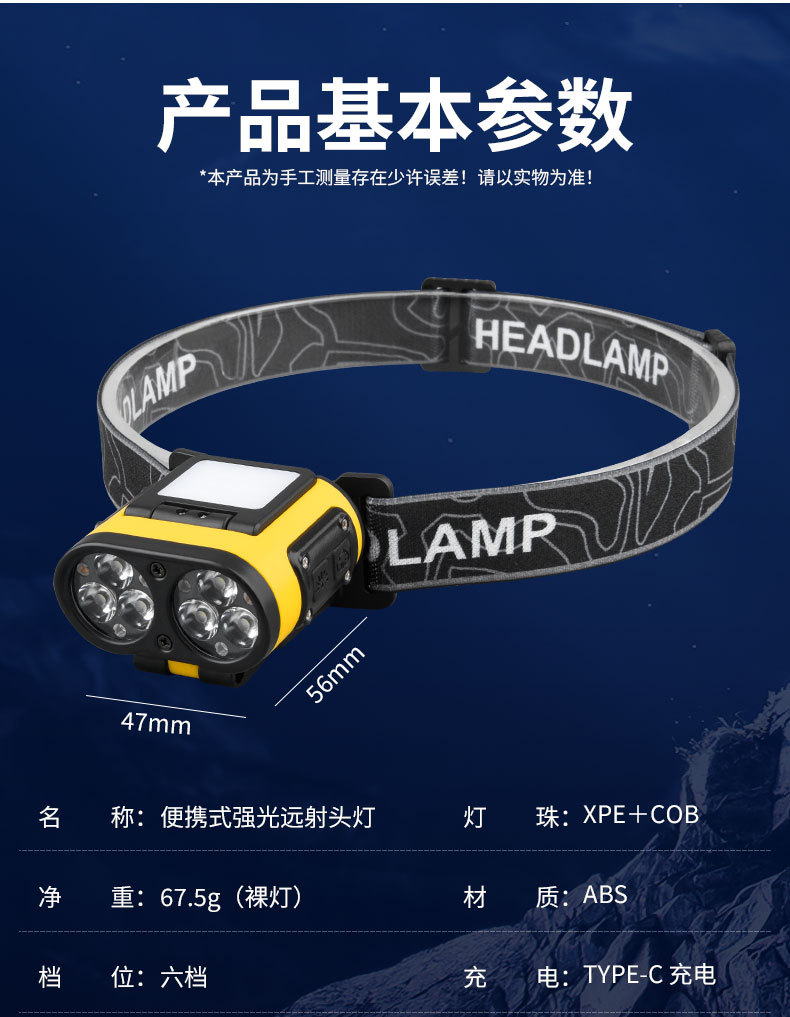 led sensor headlamp, outdoor strong light, long battery life, lithium battery, special night fishing lamp for outdoor fishing, head-mounted flashlight pic 15