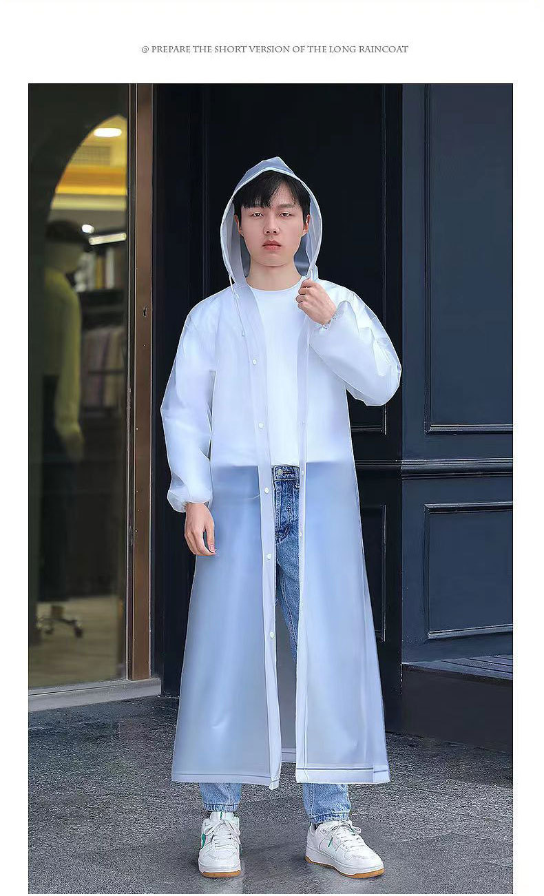 One-piece raincoat, long hiking windbreaker, long one-piece transparent raincoat for boys and girls, Korean fashion pic 12