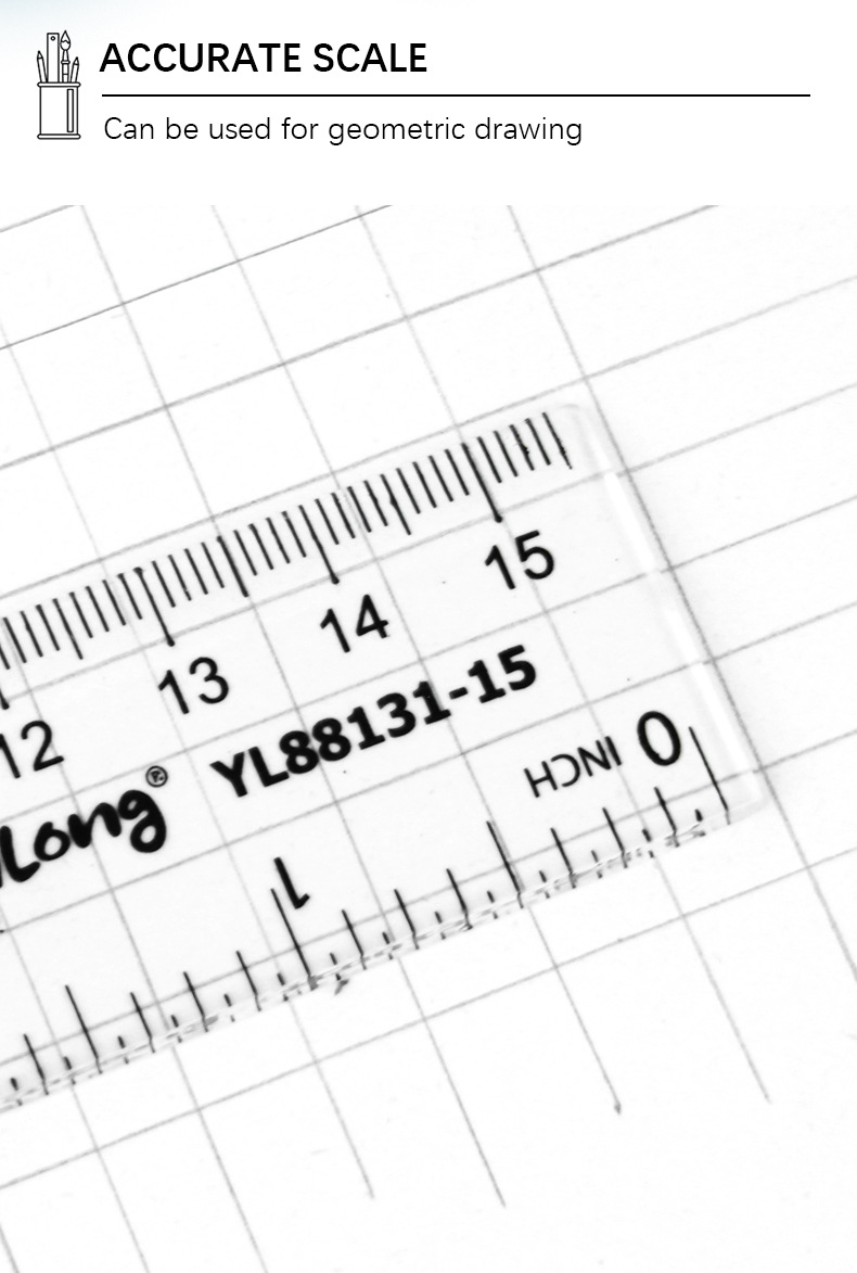 A 15-centimeter Yalong cross-border plastic flexible ruler for school supplies pic 2
