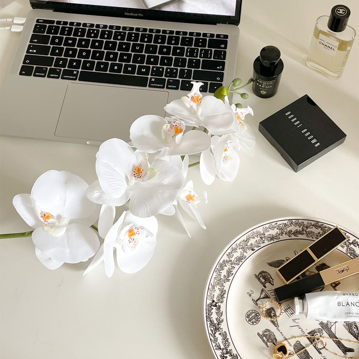 7头9头胶片蝴蝶兰仿真花假花轻奢客厅餐桌玄关摆件婚房布置装饰详情4