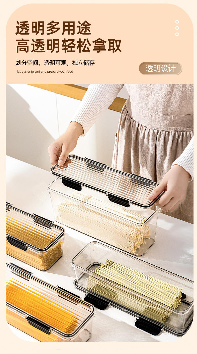 Noodle storage box, refrigerator, kitchen, food-grade sealed preservation box with lid, coriander, scallion, ginger, garlic, pasta and dried noodles box pic 13