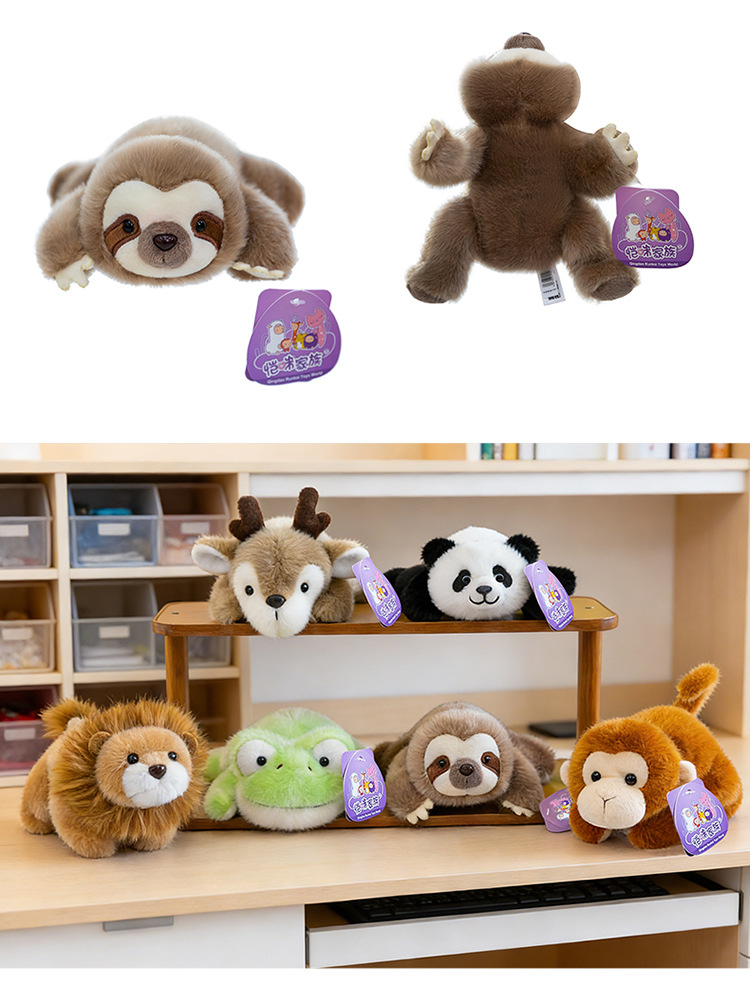 Cartoon three-pose panda palm treasure, sloth plush toy, Aries learning pair, wedding scattering, cross-border monkey wholesale pic 7