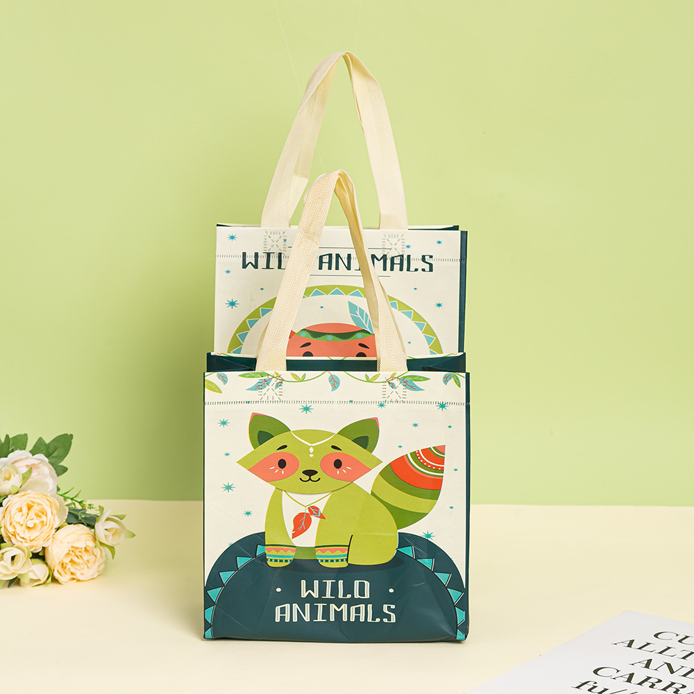 现货批发儿童便携购物袋 可爱卡通覆膜防水无纺布手提袋 伴手礼品袋无纺布袋详情29