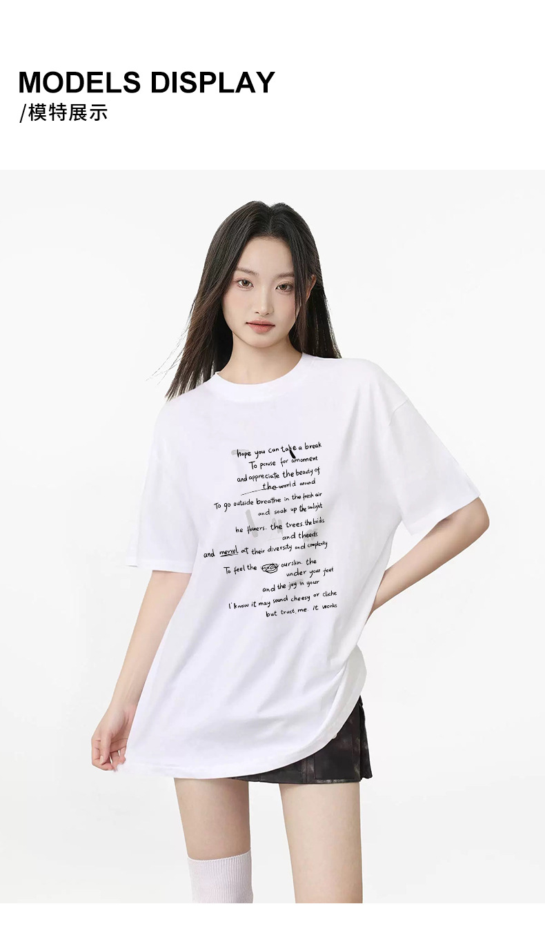 韩版纯棉字母印花短袖t恤女夏季宽松百搭学生ins风潮流上衣打底衫详情10