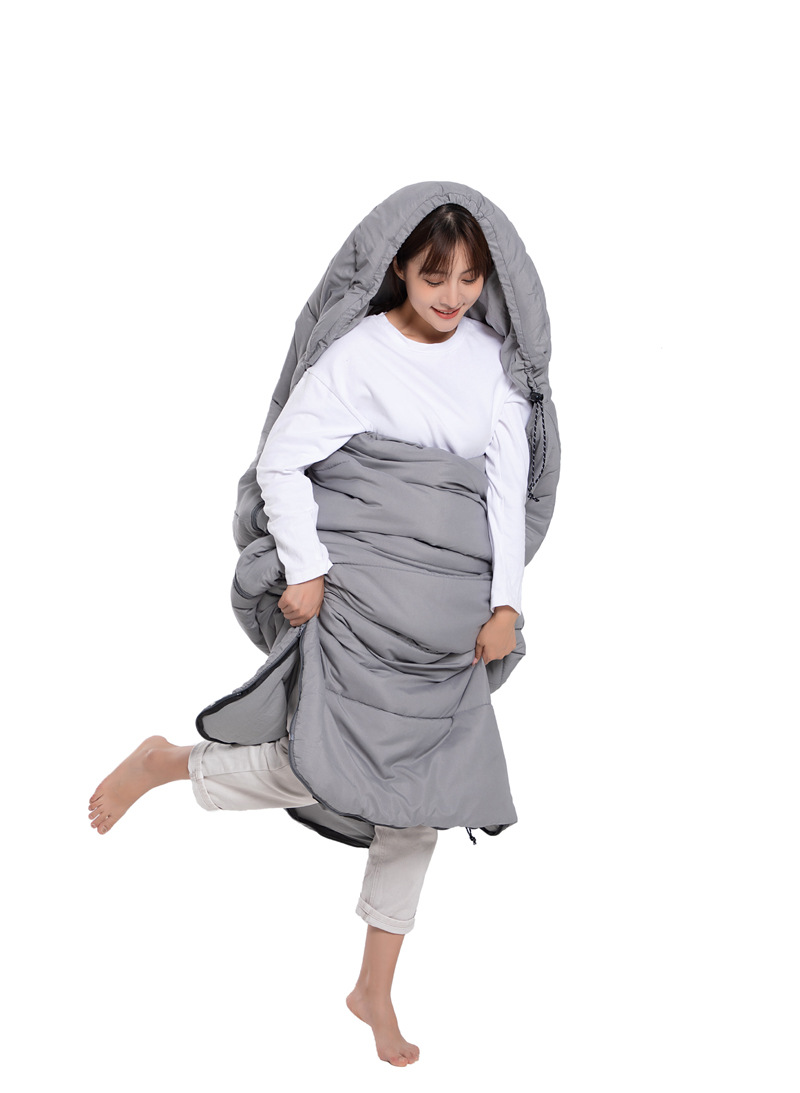 Factory wholesale envelope, cap sleeping bags, washable, machine-washable, splicable, portable cross-border outdoor trapezoidal sleeping bags pic 18