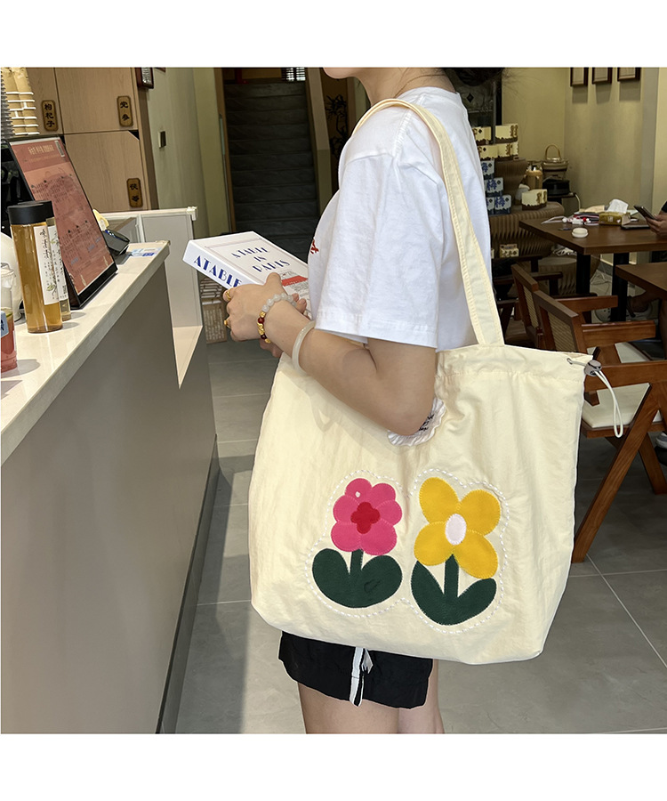 春夏新款小花布包潮流刺绣花朵托特包时尚2025ins 风包女上班通勤详情10