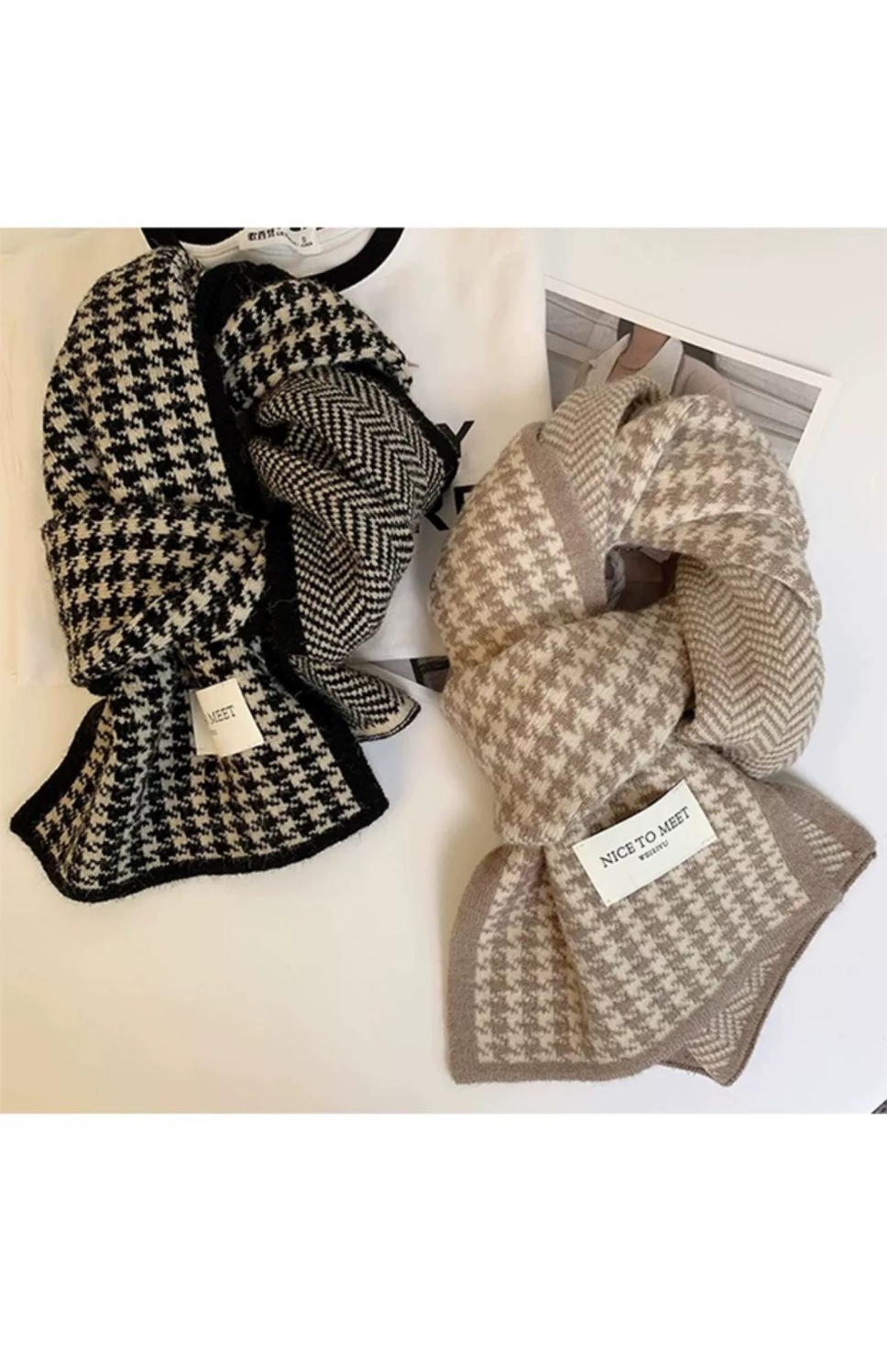 围巾冬天学生高中女生初中少女秋冬季感格子围脖男款日系加厚保暖详情10