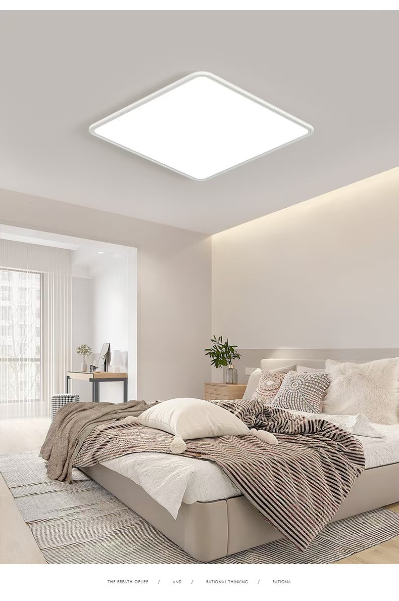 Full-spectrum eye-protecting LED ceiling lamp, rhombic crystal board, home decoration, living room, high-end feel, bedroom, modern lighting fixtures, Zhongshan pic 16