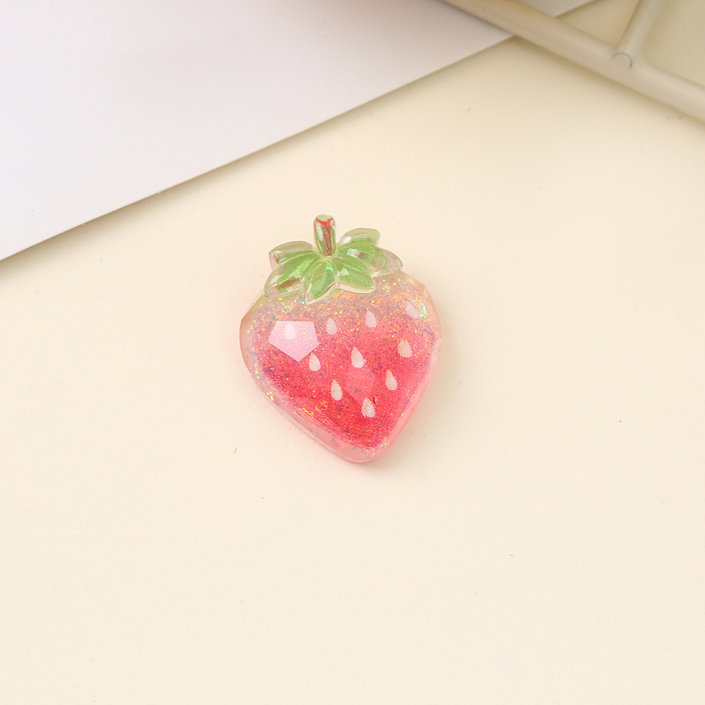Epoxy resin AB glue ice transparent gradient color strawberry heart jewelry accessories, DIY phone cases, patch shoes, flower hair rope accessories in stock wholesale pic 6