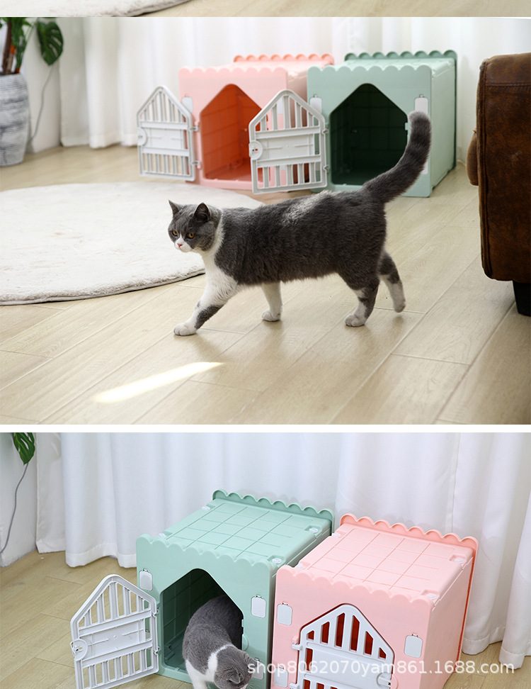 The quality of the pet cat bed cage is excellent. The cat scratchers are designed. The cat cage and dog bed are suitable for the wild. It is a safe and comfortable pet bed pic 6