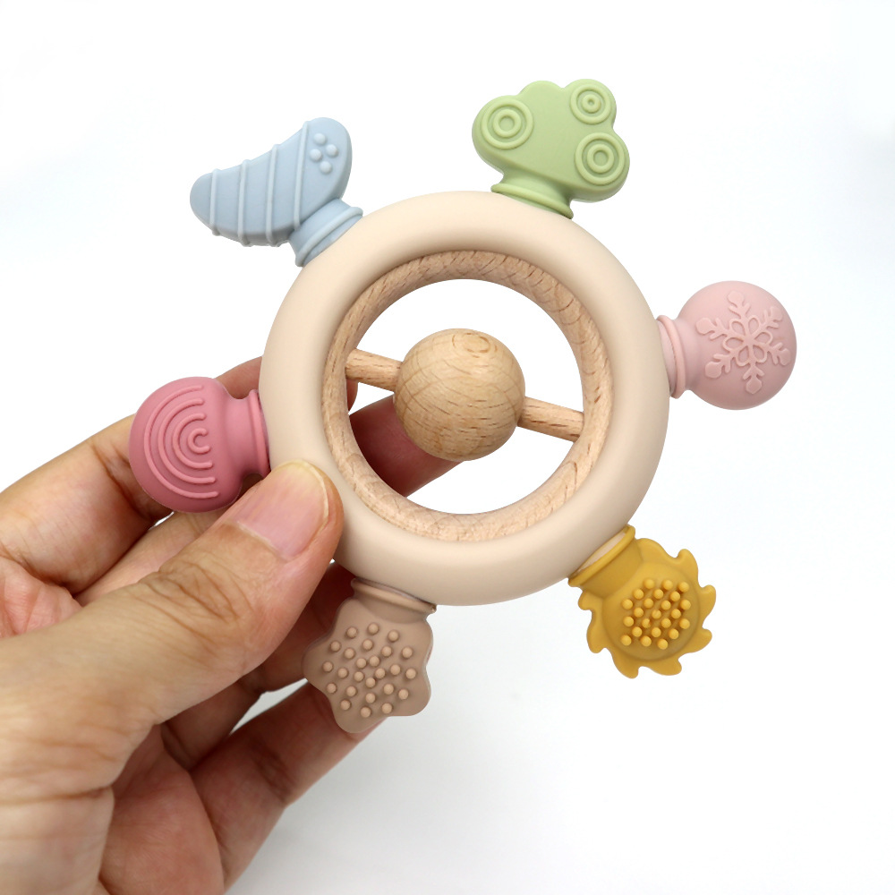 The new cross-border baby teething toy is a chewable silicone soothing and biting fun toy for babies to teething with six fingers pic 4